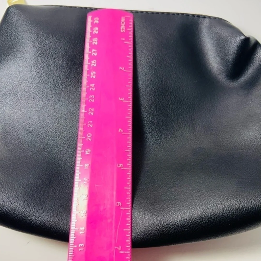 Steve Madden solid black makeup pouch or clutch